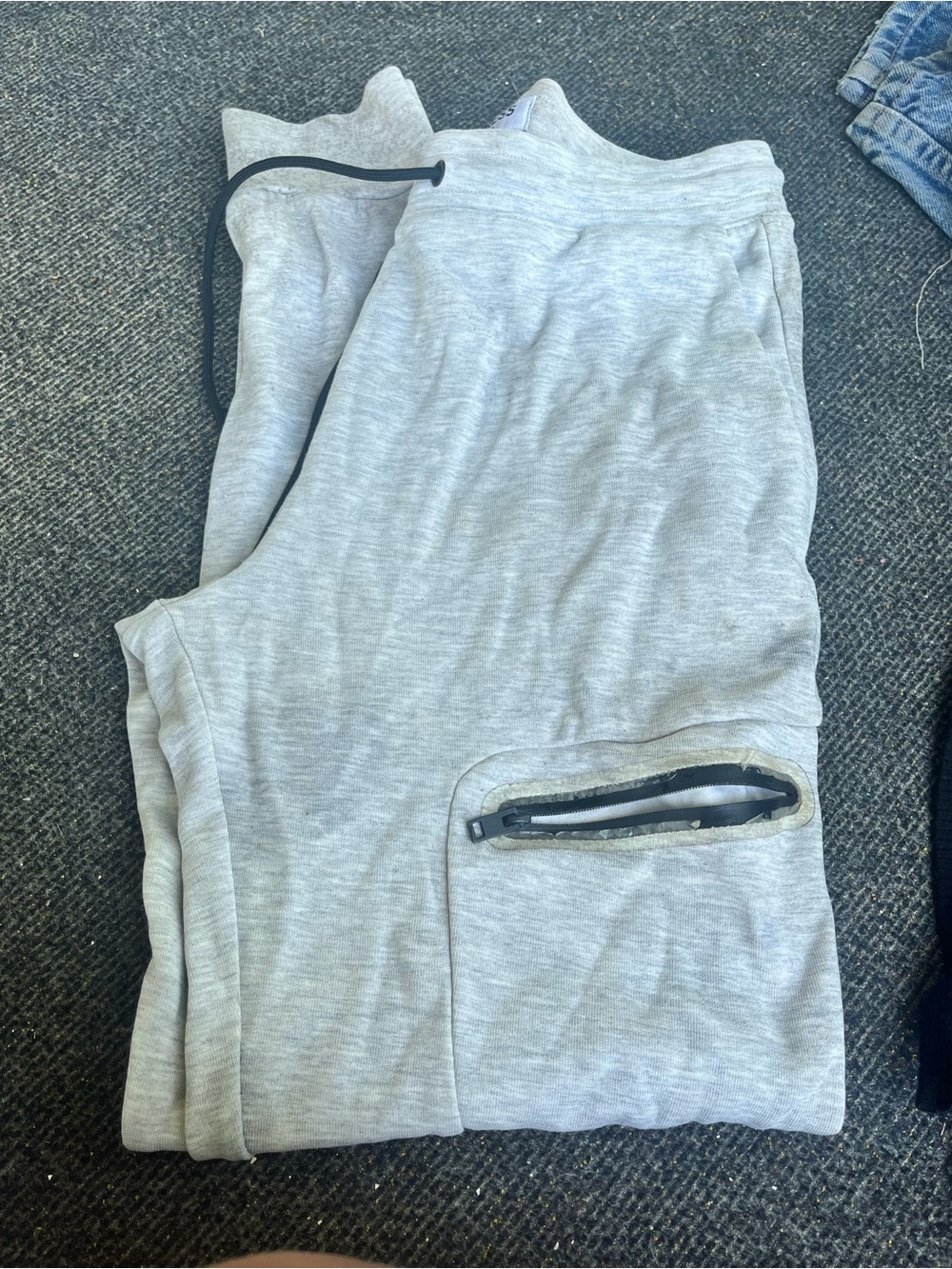 Express Light Gray Kids Joggers with Black Drawstring